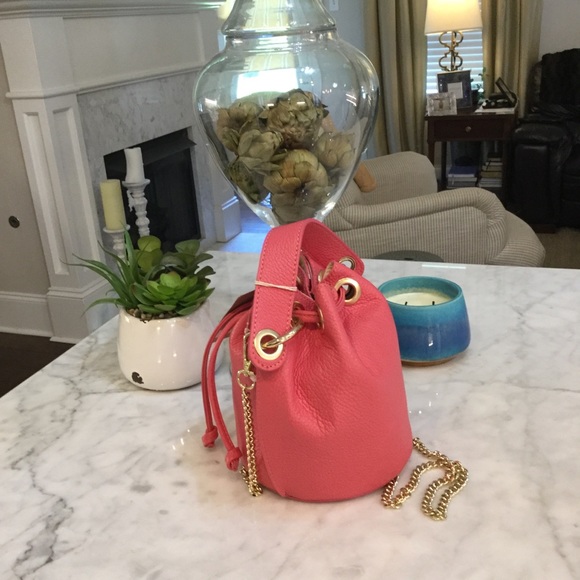 Anna Paola Bags | Anna Paola Italian Made Pink Leather Bucket Bag